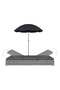 Outdoor Lounge Bed with Umbrella Poly Rattan Grey - 4