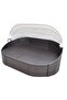 Outdoor Lounge Bed with Canopy Poly Rattan Brown - 2
