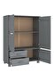 Wardrobe HAMAR Dark Grey 99x45x137 cm Solid Wood Pine - 4