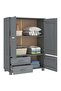 Wardrobe HAMAR Dark Grey 99x45x137 cm Solid Wood Pine - 5