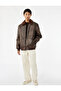 Long Sleeve Pocket Detail Slim Fit Zipper Plush Collar Winter Faux Leather Jacket