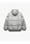 Long Sleeve Pocket Detail Zipper Hooded Winter Puffer Coat - 4