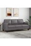 3-Seater Sofa Grey 180 cm Faux Leather