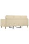3-Seater Sofa Cream 180 cm Fabric - 4