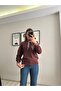 Soft Textured - Satin Scarf - Polo Neck Knit Long Sleeve Sweater - 4