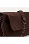 Women's Brown Suede Textured Shoulder Bag - 3