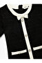 Loose Fit Crew Neck Buttoned Ribbon Detail Short Sleeve Dress - 3