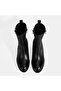 Women's black zippered leather heeled boots - 8