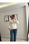 Soft Textured - Satin Scarf - Polo Neck Knit Long Sleeve Sweater - 7