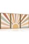 Boho Sun Rising Wall Art Set (30x40 cm) – Framed Mid Century Geometric Prints Set of 3