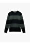 Long Sleeve Crew Neck Striped Sweater - 3