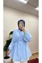 Women's Ribbed Linen Hijab Shirt Quwi̇q - Blue