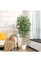 160cm Ficus Artificial Tree – Natural Trunk & Lifelike Leaves. Chic Ramadan home/office decor.