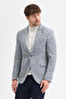 Fileno Men's Blue-Grey Thick Mono Collar Slim Fit Blazer Jacket - 7