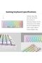 KB877L Membrane Gaming Keyboard, Transparent White - 61 Key RGB Backlit with Multimedia Keys, - 7
