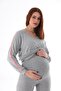 Gray Maternity Flexible Soft Fabric Blouse - 6