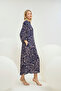 21345 Women's Shirt Collar Long Dress - 3