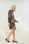 21342 Women's Buttoned Shirt Collar Short Dress - 3