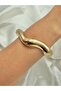 Wave Gold Wave Shaped Metal Bracelet – Gold Color I Special Boxed - 2