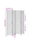 Room Divider 4 Panels Black Solid Wood Paulownia - 3