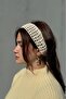 Cream Fishnet Style Braided Headband, Perforated Headband, Braided Bandana - 2