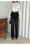 D98 Women's High Waist Black Raw Hem Straight Belted Jeans - 3