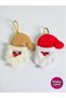 Christmas Tree Ornament Set of 2 Santa Claus Plush Hanging Ornament in Red-Brown Colors 10 cm Hpy26047