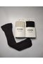 Pack of 2 Soft Texture Thick Winter Chestnut & Cream Color Knee-High Socks with Classic Knit Pattern