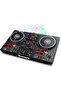 Party Mix II - وحدة تحكم DJ مع أضواء حفلات، و2 سطح، وواجهة صوتية وUSB + Serato DJ Li