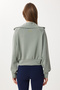 Mock Neck Zippered Modal Sweatshirt Lub0308 Green - 5