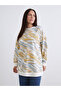 Lcw Modest Blue Plus Size Patterned Women's Sweatshirt Tunic - 2