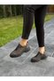 Brown Leather Lace-Up Women's Casual Shoes - 4