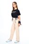 Girl's Summer Cropped 100% Cotton Top & Bottom Two-Piece Tracksuit Set