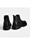 Men's Black Leather Boots with Rubber Detail - 8