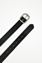 Women's Black Faux Leather Belt with Silver Oval Buckle – a Stylish Model Offering Both Classic and Modern Styles - 3