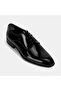Men's Black Lace-Up Patent Leather Classic Groom Shoes - 5