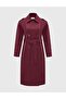 Andrada Burgundy Women's Trench Coat - 3