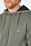 Majestic I Men's Zippered Hooded Pocket Khaki Sweatshirt - 2