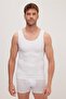 Men's super Slim Fit extra slim fit elastic white tank top corset - 5