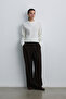 Ekru Tricot Sweater with Flower Detail - 3