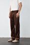 Thin F Corded Fabric Velvet Baggy Pants - 3