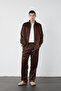 Thin F Corded Fabric Velvet Baggy Pants - 2