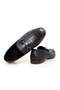 Black Color Laceless Genuine Leather Men's Shoes - 2