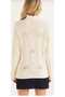 Women's Regular Fit Cut Half Turtleneck Hair Knit White Knitwear Top - 5