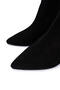 Women's Genuine Leather Black Suede Heeled Boots - 3