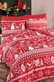 Mature Duvet Cover Set Double Size Snowmas Red - 4