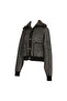 Women's Contrast Knit Faux Fur Bomber Knitwear Jacket - 4