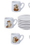 Cute Ghosts Reading Books Printed Set of 6 Porcelain White Turkish Coffee Cups - 2