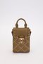 Stylish Women's Phone Bag with Quilted Embroidery and Chain Knit Detail, Hand and Shoulder Use Lv930584 - 2
