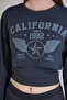 Women's California Printed Crop Tracksuit Bottom Top Set - 2